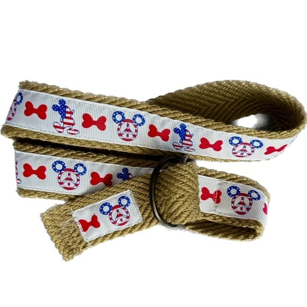 Mickey Mouse Peace adjustable belt Patriotic themed 34.5”
